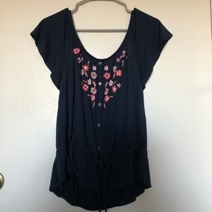 Embroidered Off Shoulder Top